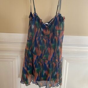 Multicolor mesh mini dress